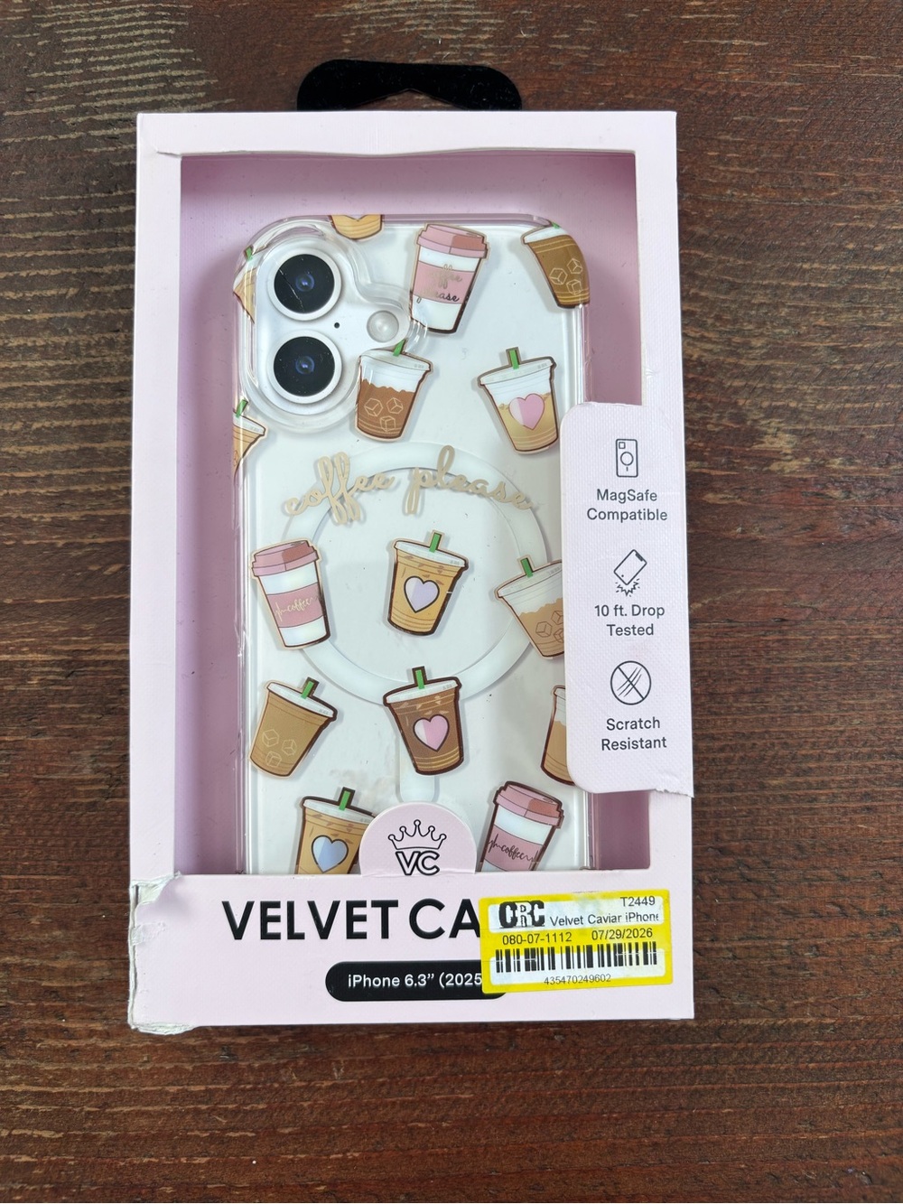 iPhone 17 Velvet Caviar Clear Coffee Cups MagSafe iPhone Case NWT